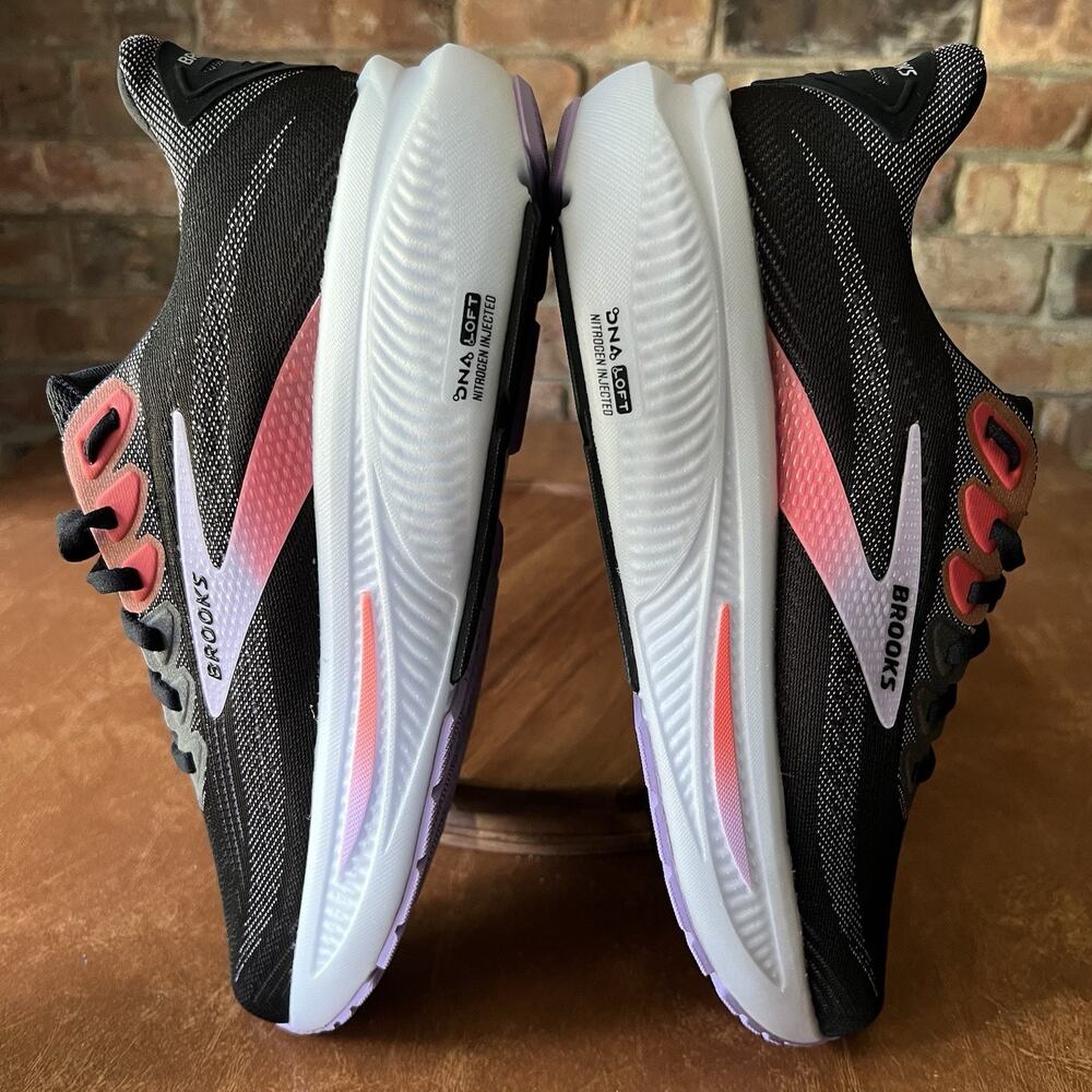 Brooks Ghost 17 Black Purple Coral Neutral Running Women's 10 Shoes Sneaker - Picture 9 of 16